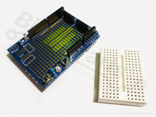 Prototype shield with mini bread board for Arduino 